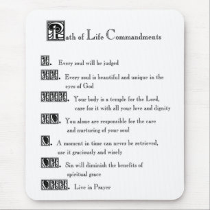Tapis De Souris Le chemin de vie des commandements