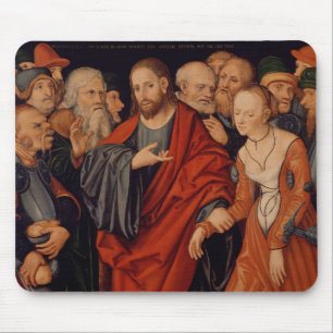 Tapis De Souris Le Christ et l'adultère rentré par femme