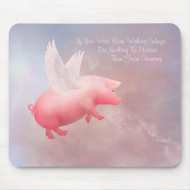 Tapis De Souris Le cochon volant pousse vos ailes (Devant)