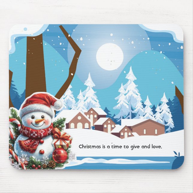 Tapis De Souris Le Coeur de Noël : Donner et aimer (Devant)