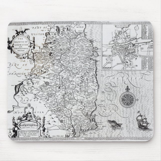 Tapis De Souris Le comté du Leinster avec la ville de Dublin (Devant)