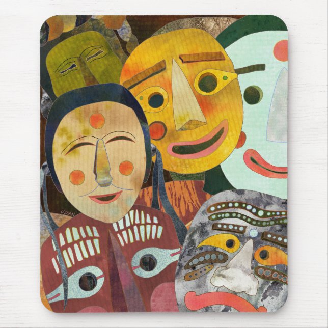 Tapis De Souris Le Coréen traditionnel masque Mousepad (Devant)