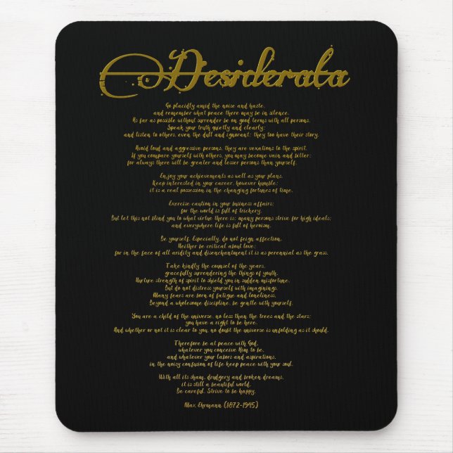 Tapis De Souris Le Desiderata "Choses désirées" (Devant)