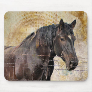 Tapis De Souris Le doux, un cheval à tirant
