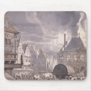 Tapis De Souris Le feu à vieux hôtel de ville à Amsterdam