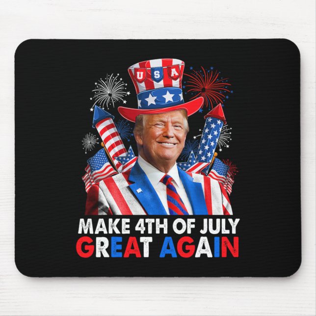 Tapis De Souris Le feu d'artifice patriotique de Trump rend 4 juil (Devant)