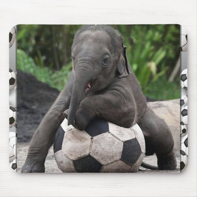 Tapis De Souris Le football d'éléphant (Devant)