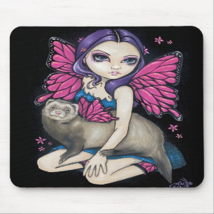 Tapis De Souris Le "furet avec le papillon s'envole" Mousepad
