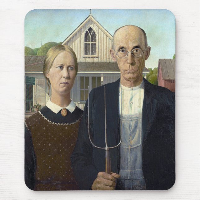 Tapis De Souris Le gothique américain de Grant Wood (Devant)