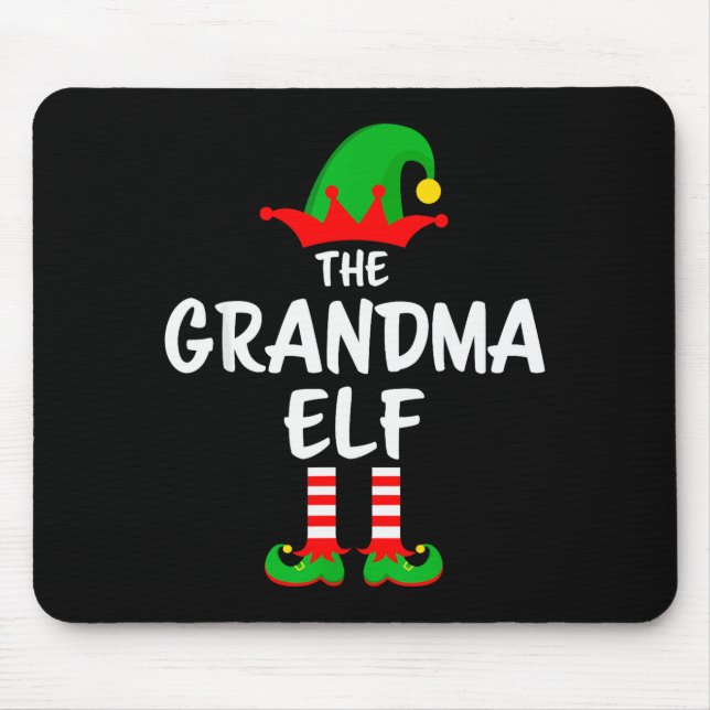 Tapis De Souris Le Grand-Mère Elf Matching Famille Noël  (Devant)
