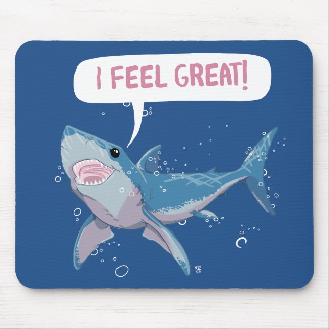 Tapis De Souris Le grand requin blanc se sent grand (Devant)