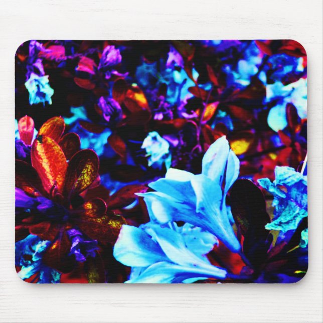 Tapis De Souris Le jardin psychédélique fleurit Fuschia pourpre (Devant)