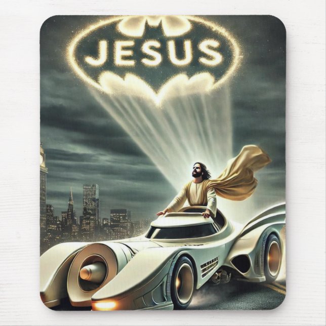 Tapis De Souris Le Jesusmobile : Sauveur dans la nuit (Devant)