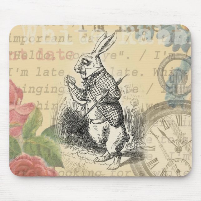 Tapis De Souris Le lapin blanc Alice au pays des merveilles (Devant)