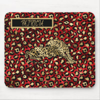 Le Leopard Red Black Gold Funky Nom du plaisir