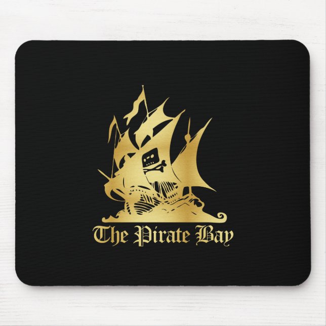 Tapis De Souris Le logo d'or de baie de pirate (Devant)