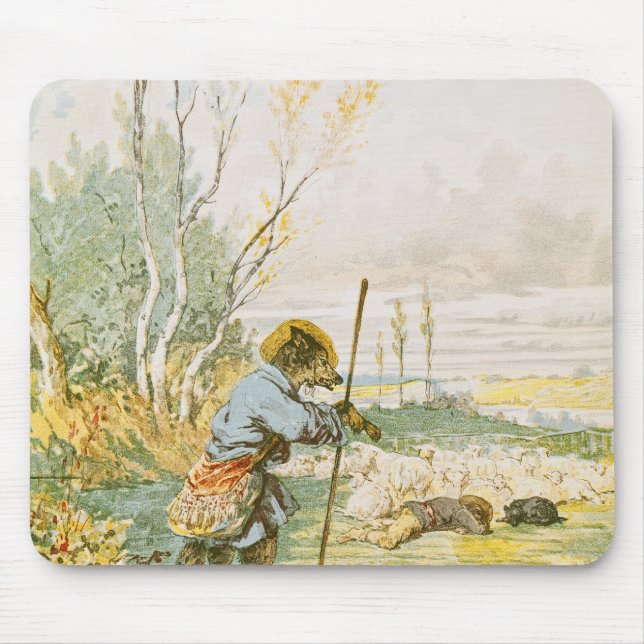 Tapis De Souris Le loup en tant que berger (Devant)