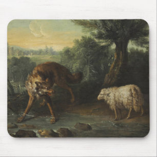Tapis De Souris Le loup et l'agneau (par Jean-Baptiste Oudry)