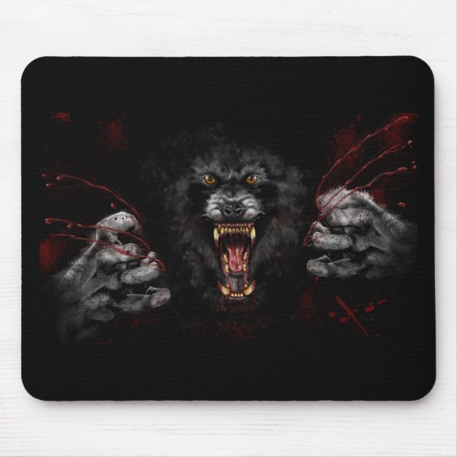 Tapis De Souris Le loup-garou qui déchire votre coeur (Devant)