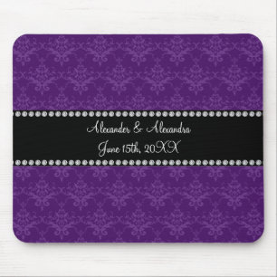 Tapis De Souris Le mariage favorise la damassé pourpre