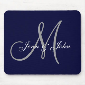 Tapis De Souris Le marié de jeune mariée de monogramme de mariage
