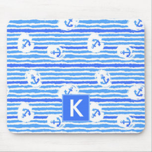 Tapis De Souris Le motif   d'Ancre d'aquarelle ajoutent votre