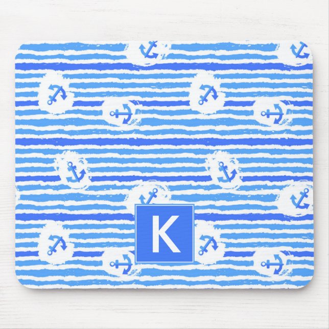 Tapis De Souris Le motif | d'Ancre d'aquarelle ajoutent votre (Devant)