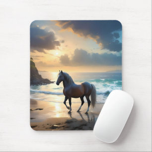 Tapis De Souris Le Palomino Horse Sur La Plage,
