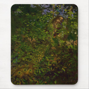 Tapis De Souris Le paon dans les bois (par Abbott Henderson Thayer