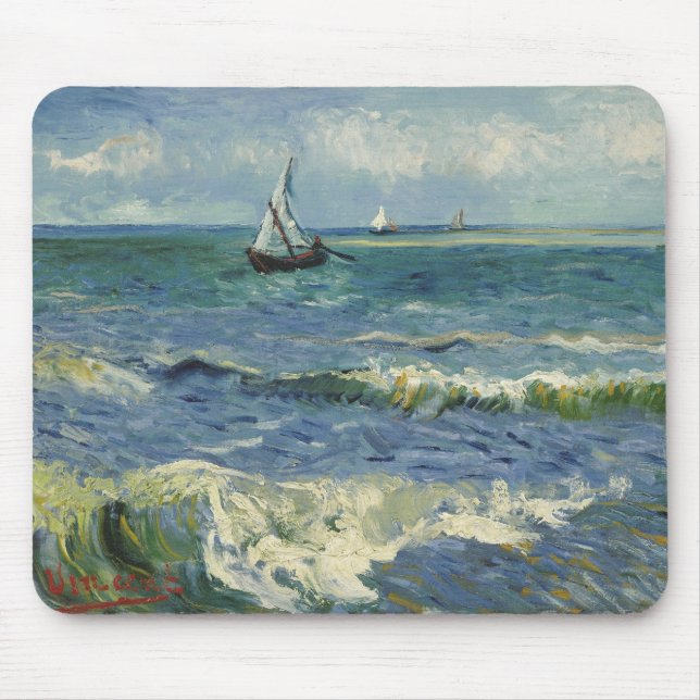 Tapis De Souris Le paysage marin de Van Gogh aux Saintes Maries de (Devant)