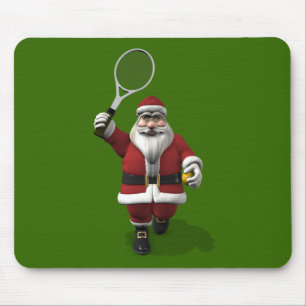 Tapis De Souris Le Père Noël Jouant Au Tennis