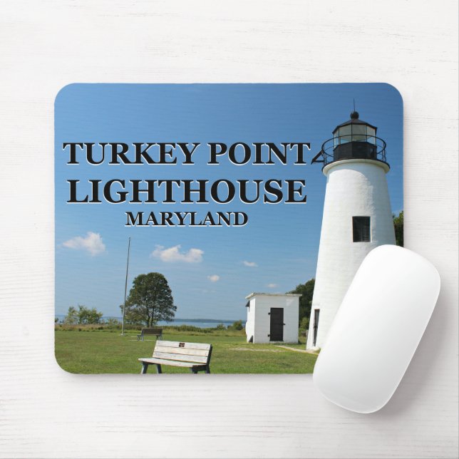 Tapis De Souris Le phare de Turkey Point, Maryland Mousepad (Avec souris)