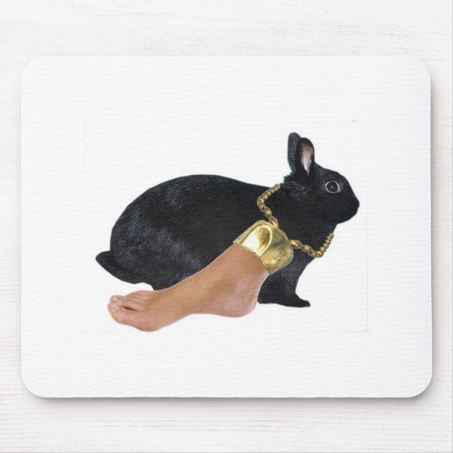 Tapis De Souris Le pied humain chanceux du lapin (Devant)