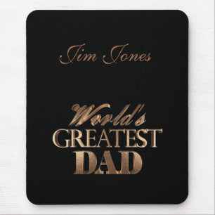Tapis De Souris Le plus grand papa du monde élégant Black Gold Bro