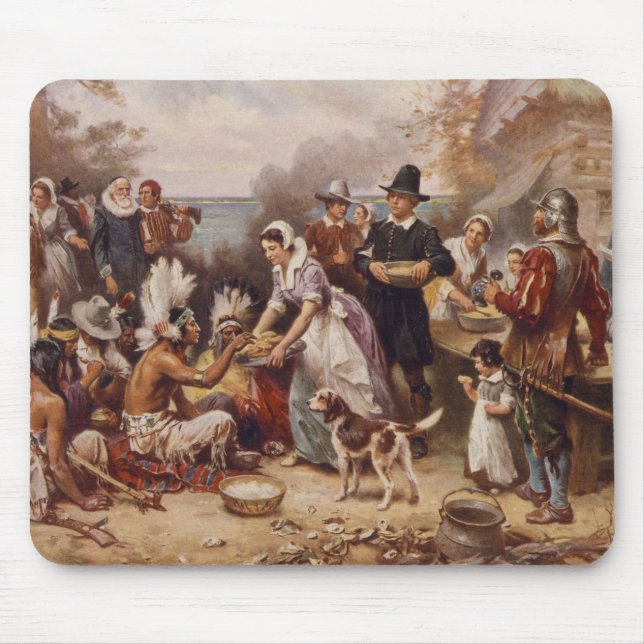 Tapis De Souris Le premier thanksgiving 1621 % pipe% c.1932 (Devant)