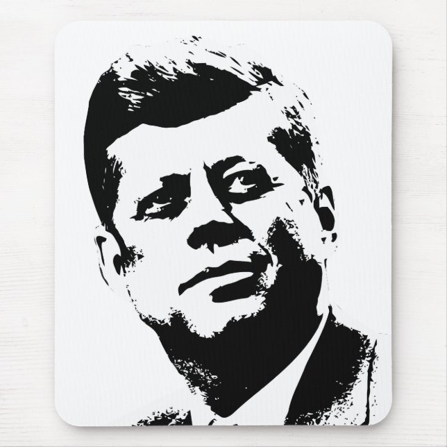 Tapis De Souris Le Président Kennedy -- Noir et blanc (Devant)
