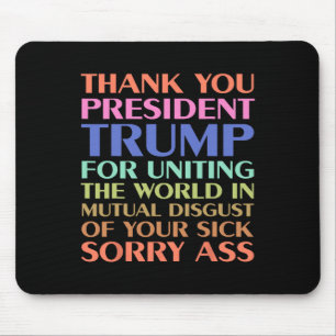 Tapis De Souris Le Président Merci Trump Pour L'Union Mondiale -