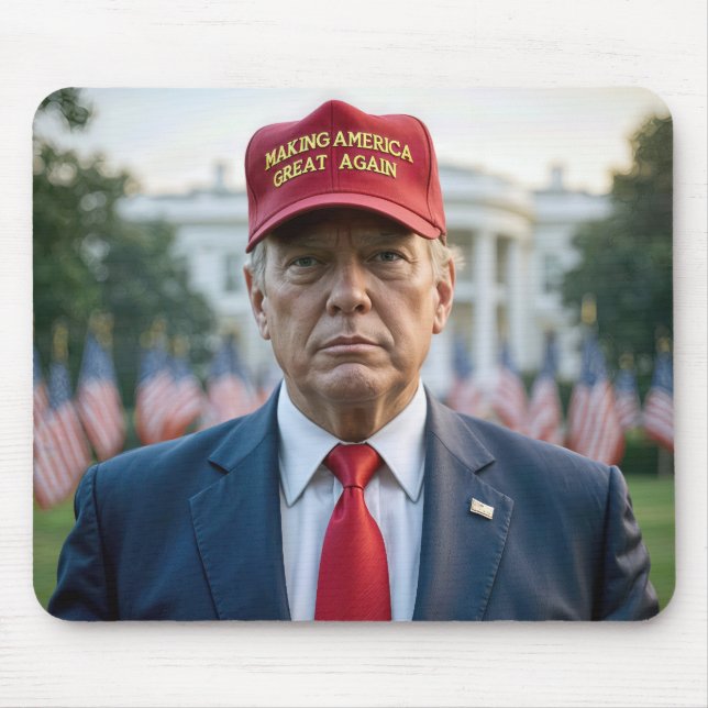 Tapis De Souris Le président Trump avec un Casquette Red MAGA (Devant)