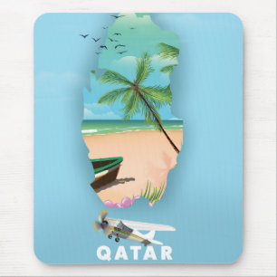Tapis De Souris Le Qatar a illustré l'affiche de voyage
