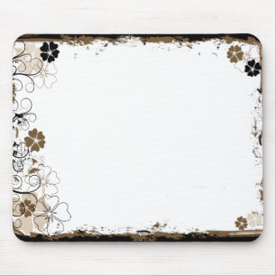 Tapis De Souris Le remous grunge fleurit la sépia de Mousepad