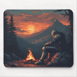 Tapis De Souris Le repos du chevalier au coin du feu - Epic Imagin