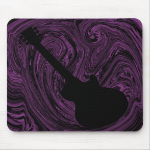 Tapis De Souris Le résumé tourbillonne guitare Mousepad, pourpre
