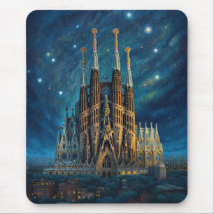 Tapis De Souris Le rêve étoilé de Gaudi   Barcelone Sagrada Famili
