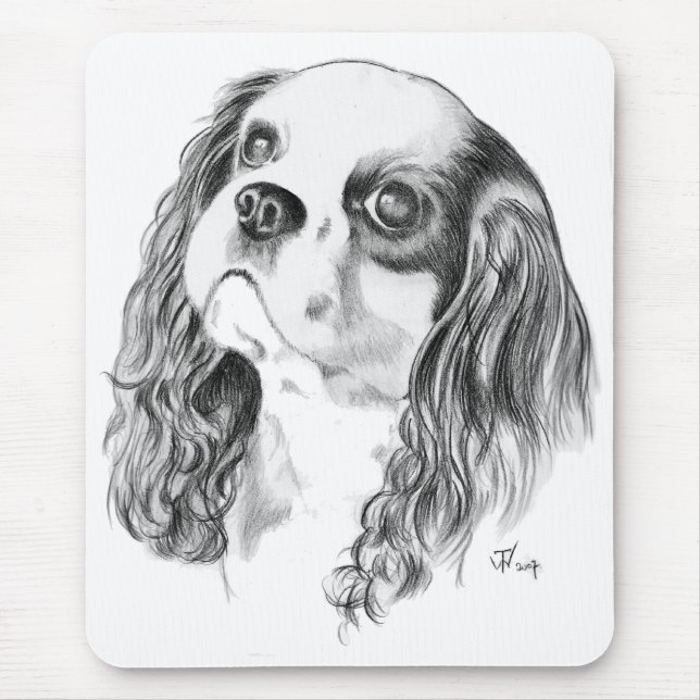 Tapis De Souris Le Roi cavalier Charles Drawing (Devant)