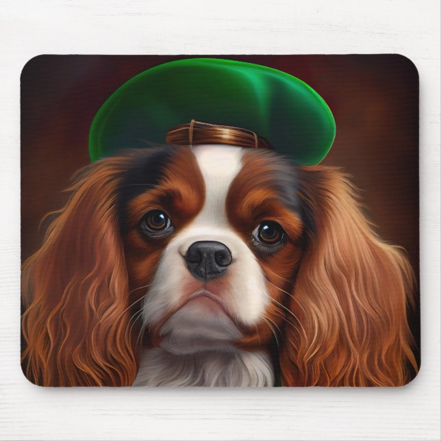 Tapis De Souris Le roi Cavalier Charles Spaniel à la Saint Patrick (Devant)