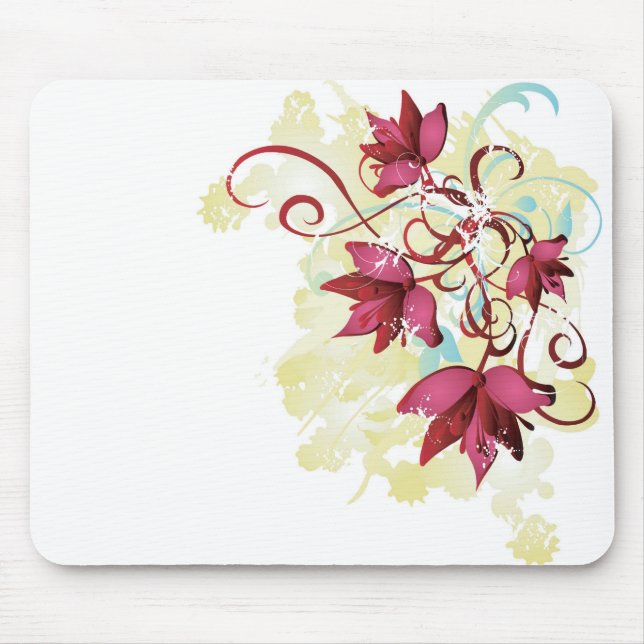 Tapis De Souris Le rouge fleurit Mousepad (Devant)