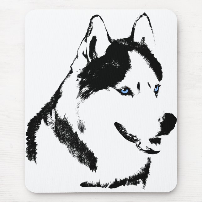 Tapis De Souris Le Sibérie Husky Mousepad offre des chiens de traî (Devant)