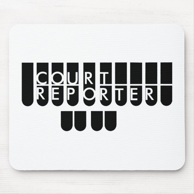 Tapis De Souris Le sténographe judiciaire verrouille le blanc noir (Devant)