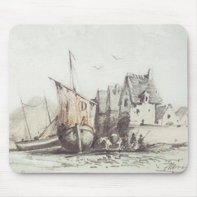 Tapis De Souris Le vieux quartier "Le Pollet" de Dieppe (Devant)