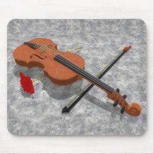 Tapis De Souris Le violon et le rose : Mousepad fait sur commande